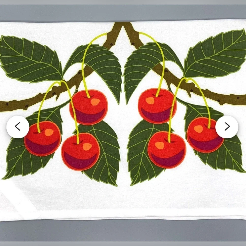 NWT Cindy Lindgren Cherries, Cherry Trio kitchen Tea Towel. 100% cotton